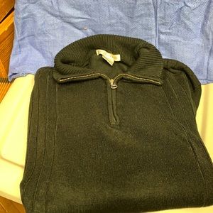 Geoffrey Beene Sweater 1/4 Zip Pullover Long Sleeve Black Mens Medium